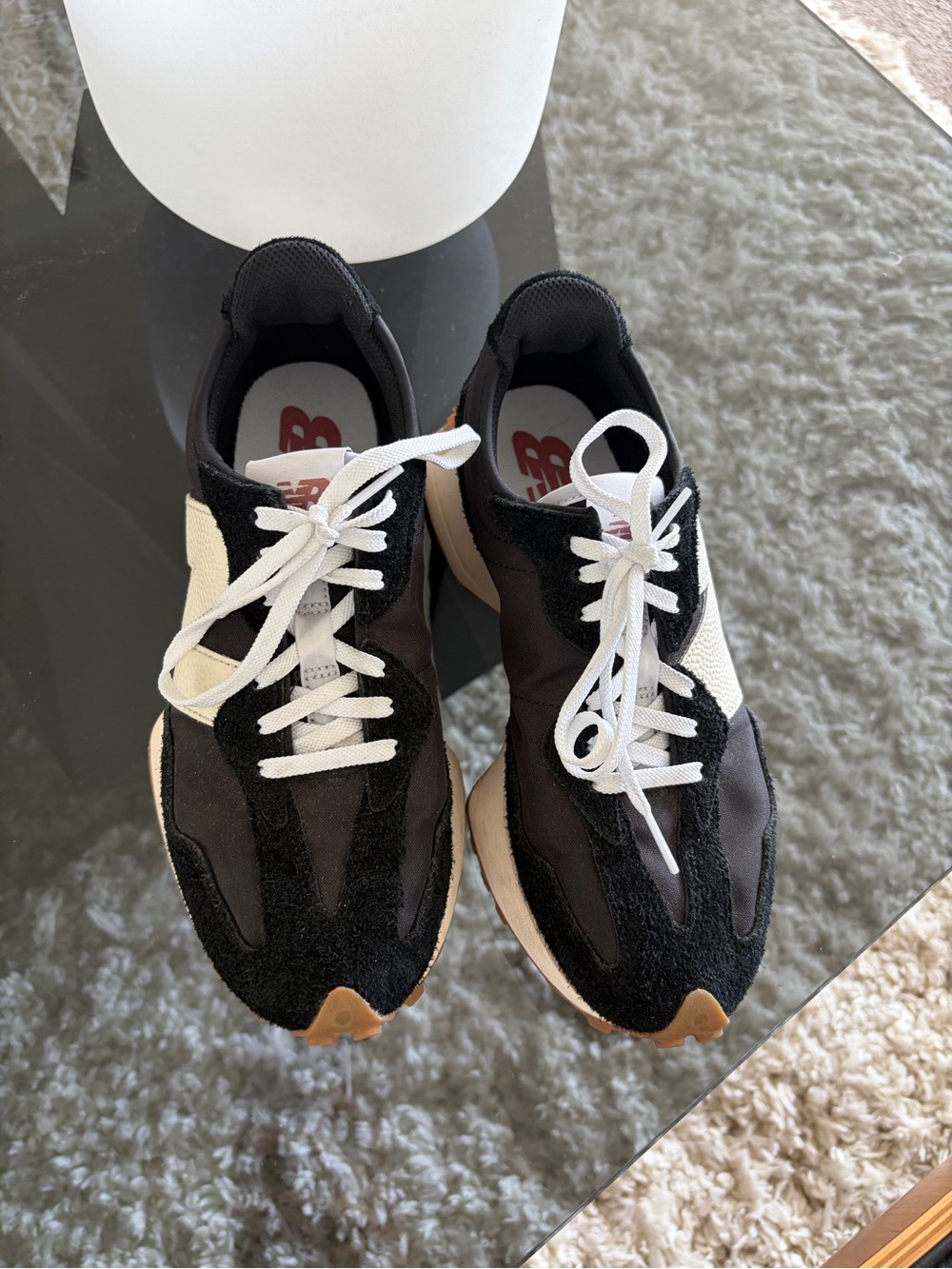Black and White New Balance Sneakers 327 - Picture 4 of 4